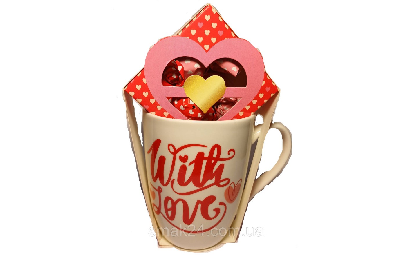 Подарочный набор Чашка+конфеты пралине 50г  Becky's Loveu Нидерланды