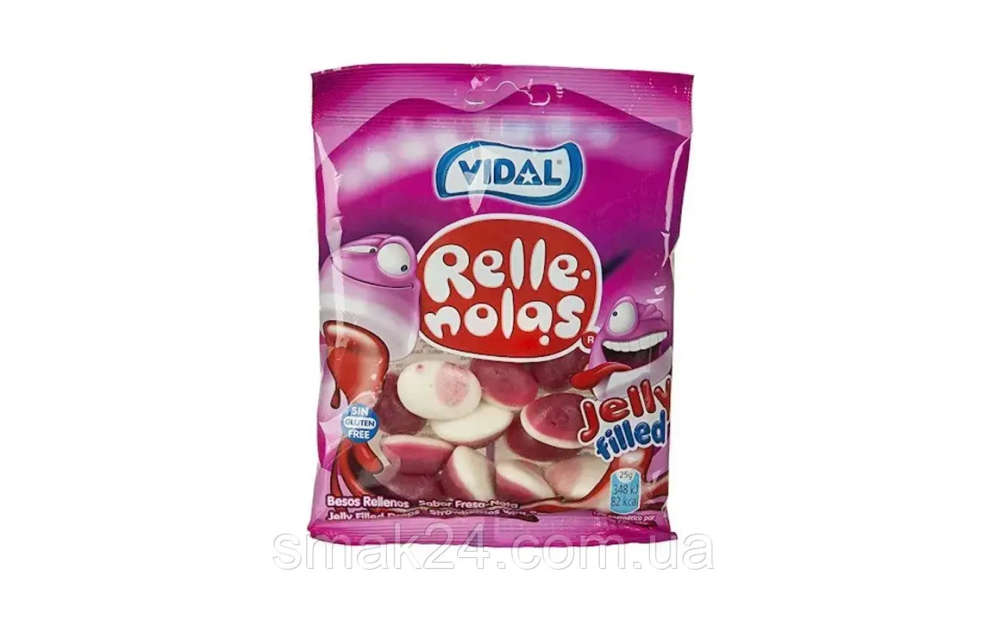 Желейные конфеты Клубника со Сливками БЕЗ ГЛЮТЕНА Vidal Relle Nolas 100г Испания