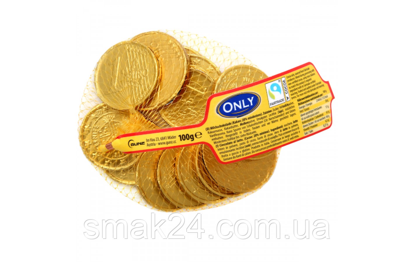 Шоколад молочный Euro Монеты с банкнотами Only Milchschokolade Австрия 100г