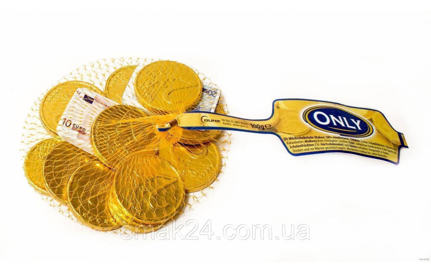 Шоколад молочный Euro Монеты с банкнотами Only Milchschokolade Австрия 100г
