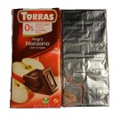Шоколад без цукру та глютена Torras зі шматочками яблука Іспанія 75г (фабричне упакування - фольга)