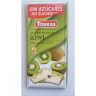 Шоколад без цукру Torras білий зі шматочками ківі Іспанія 75г (фабричне упакування - фольга)
