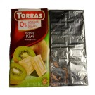 Шоколад без цукру Torras білий зі шматочками ківі Іспанія 75г (фабричне упакування - фольга)