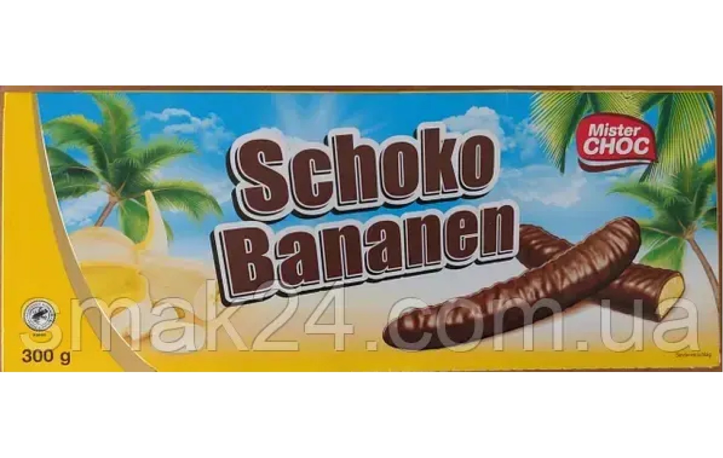 Конфеты Шоколадные Mister Choc Schoko Bananen с Банановым Суфле 300 г Германия
