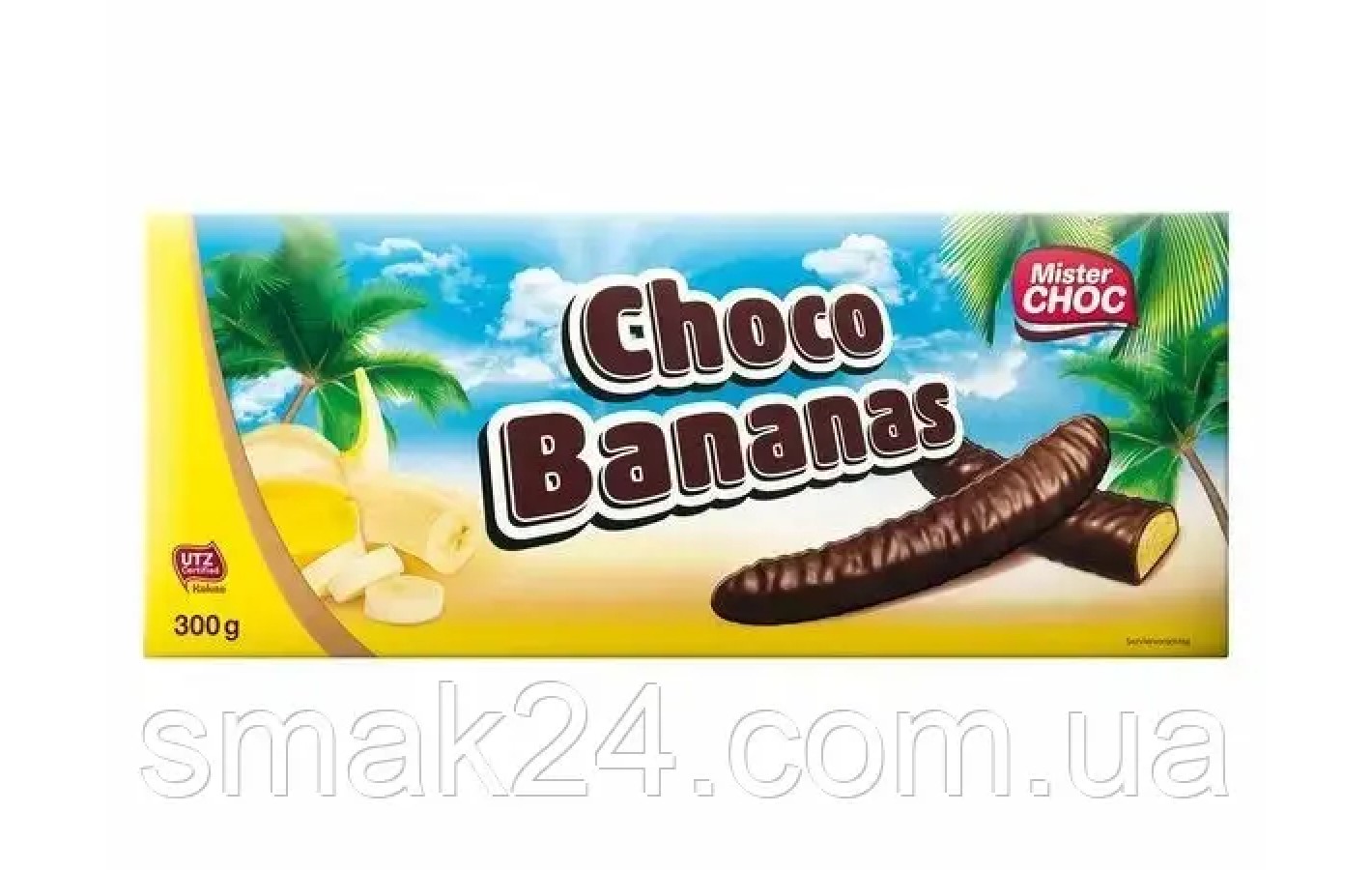 Конфеты Шоколадные Mister Choc Schoko Bananen с Банановым Суфле 300 г Германия