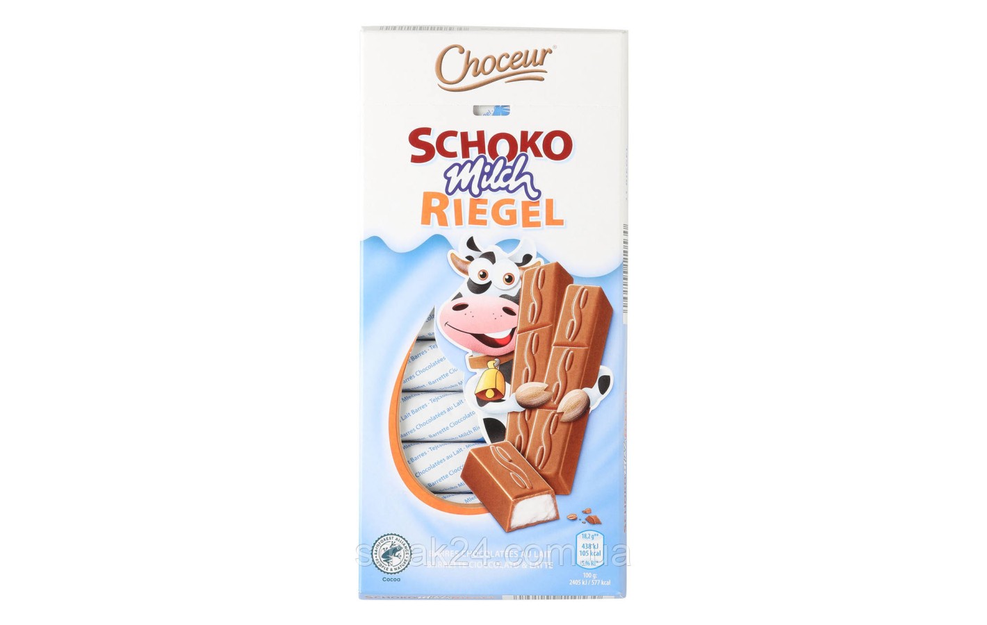 Шоколад молочний Choceur Schoko Milch Riegel 200г Німеччина
