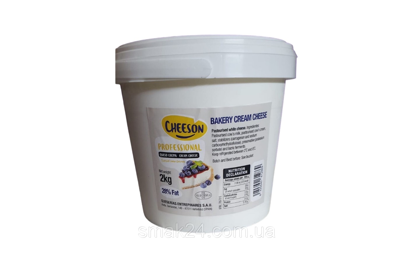Крем-сир Cheeson bakery Proffesional Cream Cheese 28%, 2кг Испания