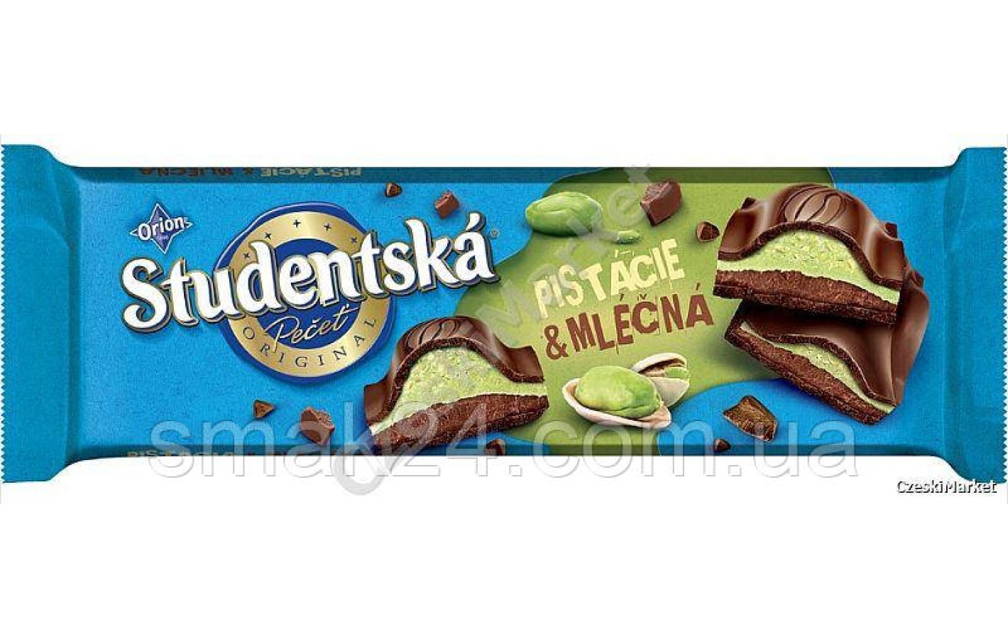 Молочный шоколад с фисташковым кремом Studentska Pistacie&Mlecna 240г Чехия