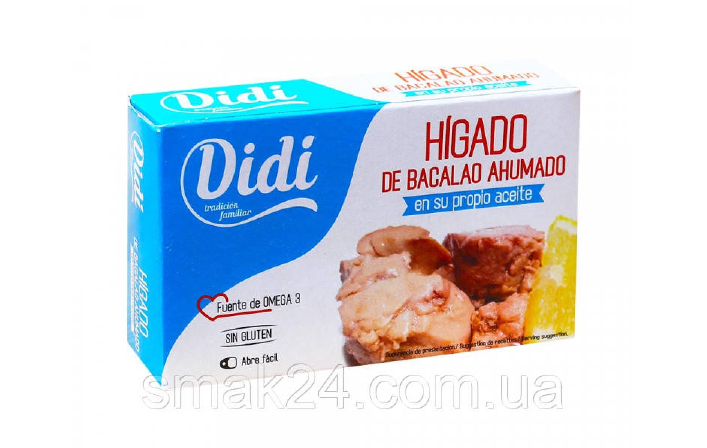 Печень трески копченая в масле БЕЗ ГЛЮТЕНА Didi Higado de bacalao ahumado 100г Испания