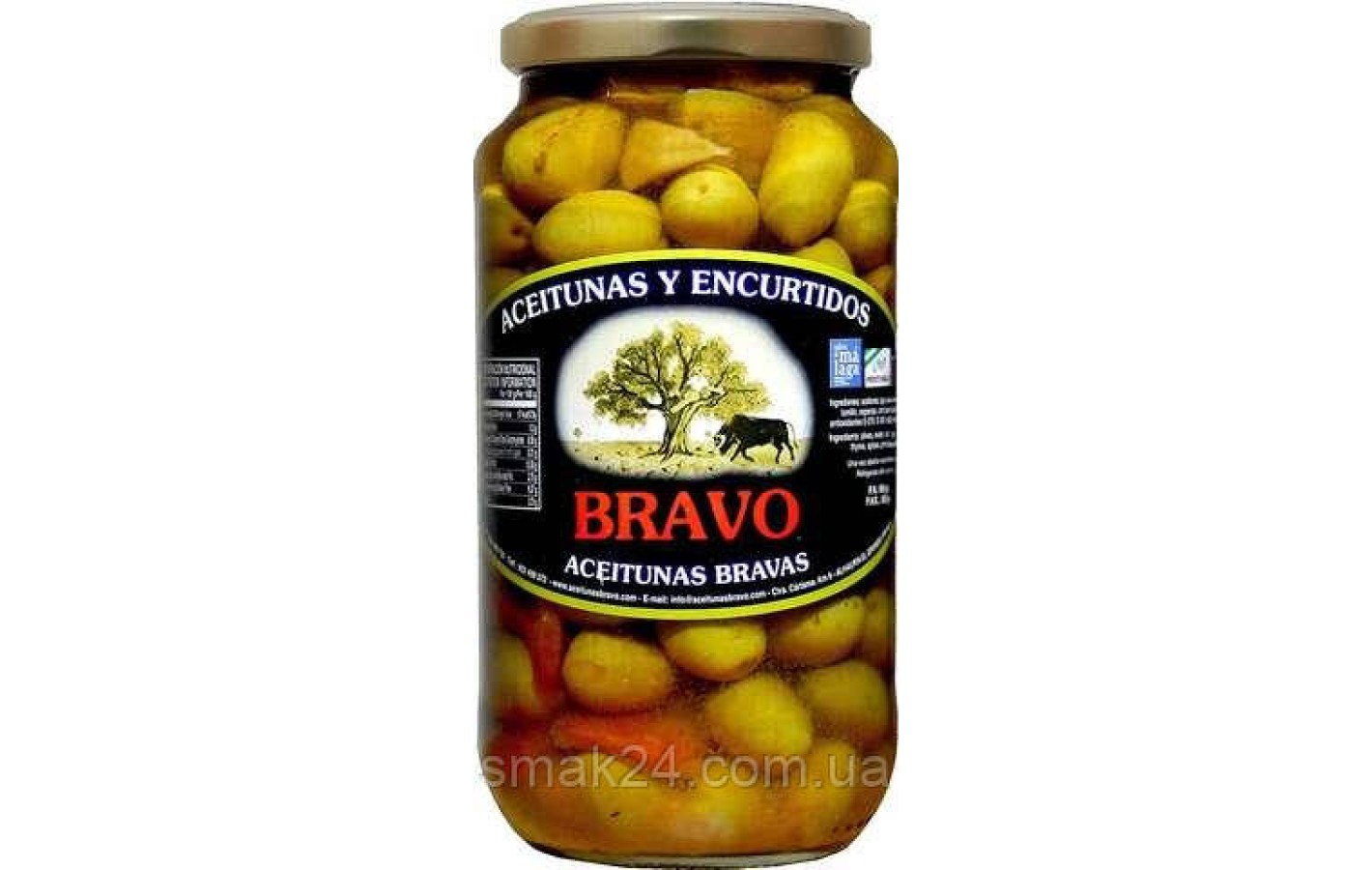 Оливки зелені в маринаді з кісточкою без глютену Bravo aceitunas bravas con hueso 900 г Іспанія