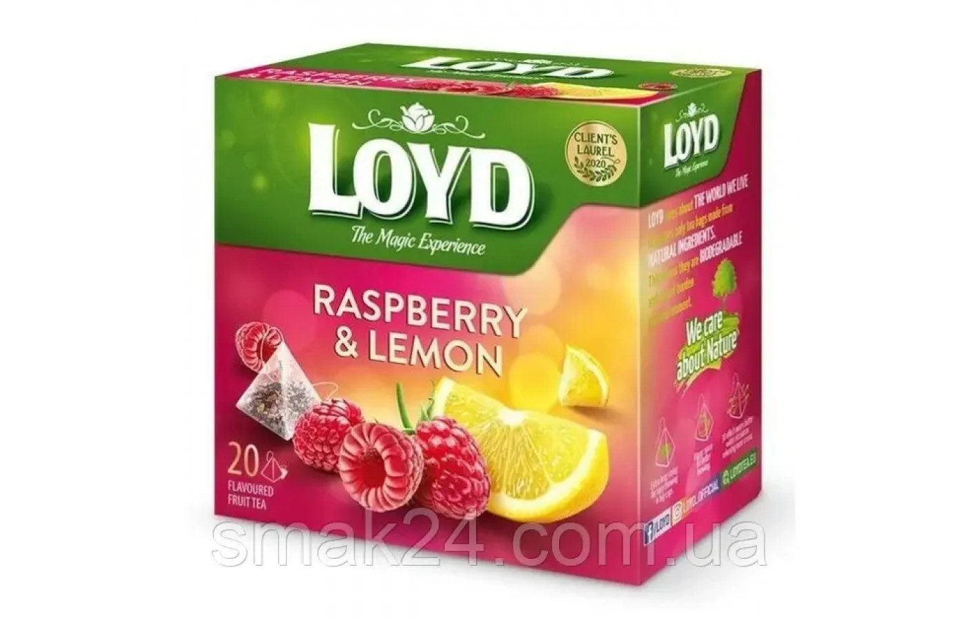 Чай с малиной и лимоном Loyd Raspberry&Lemon 20 пирамидок (40г) Польша