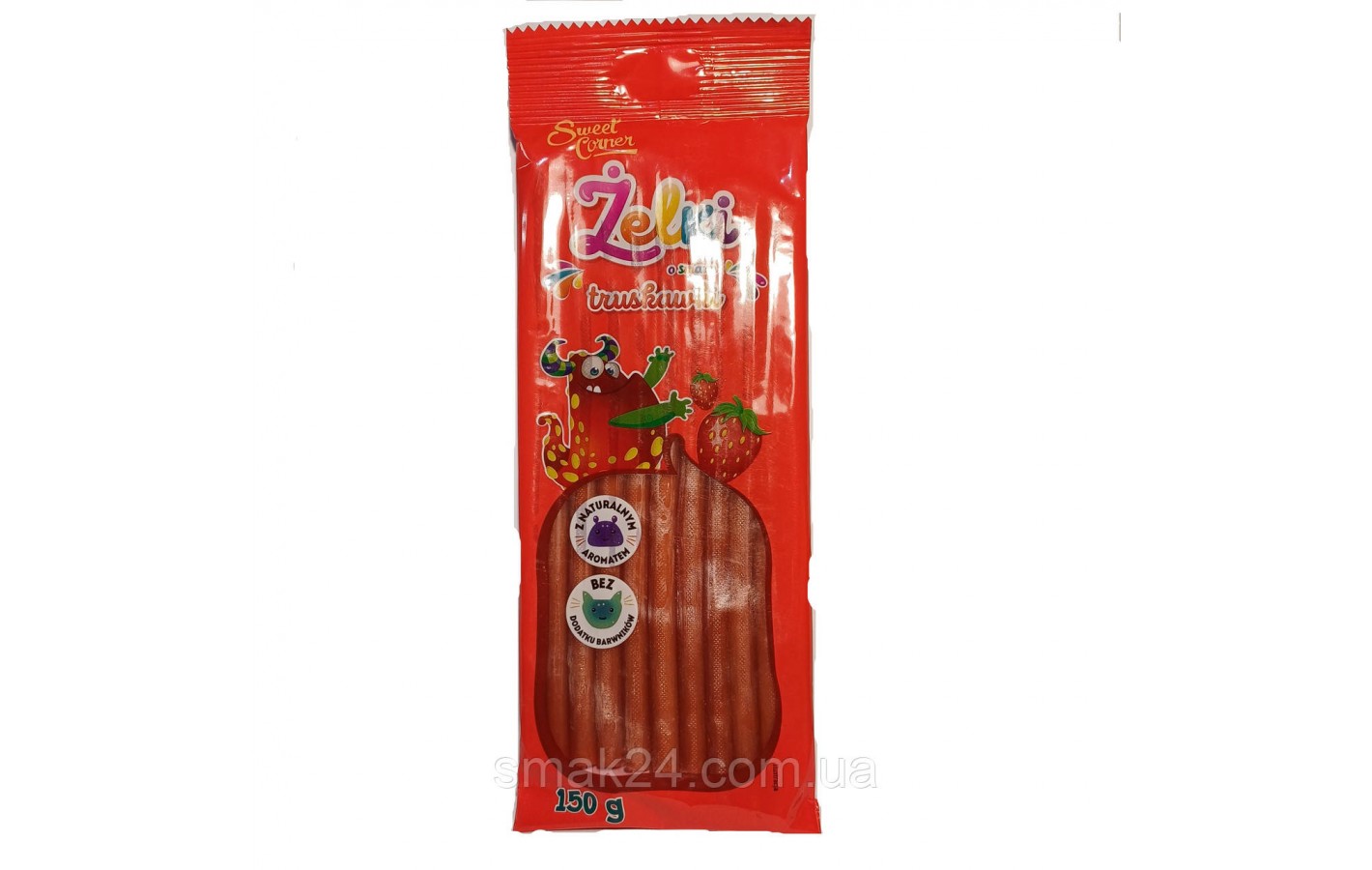 Желейные конфеты стики клубничные Sweet Corner Zelki O Smaku Truskawki 150г Польша