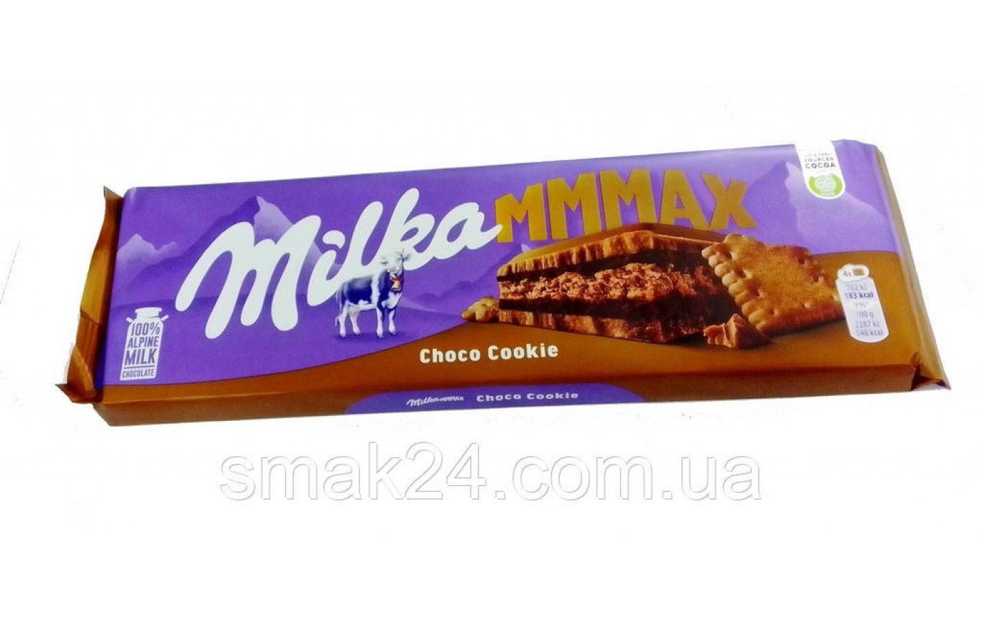 Шоколад молочный с бисквитным печеньем Milka Choco Cookie 300г Швейцария