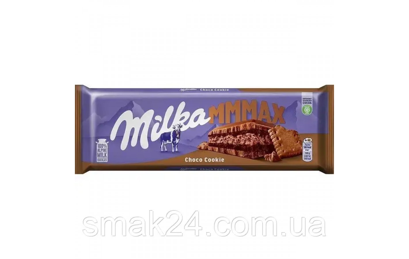 Шоколад молочный с бисквитным печеньем Milka Choco Cookie 300г Швейцария