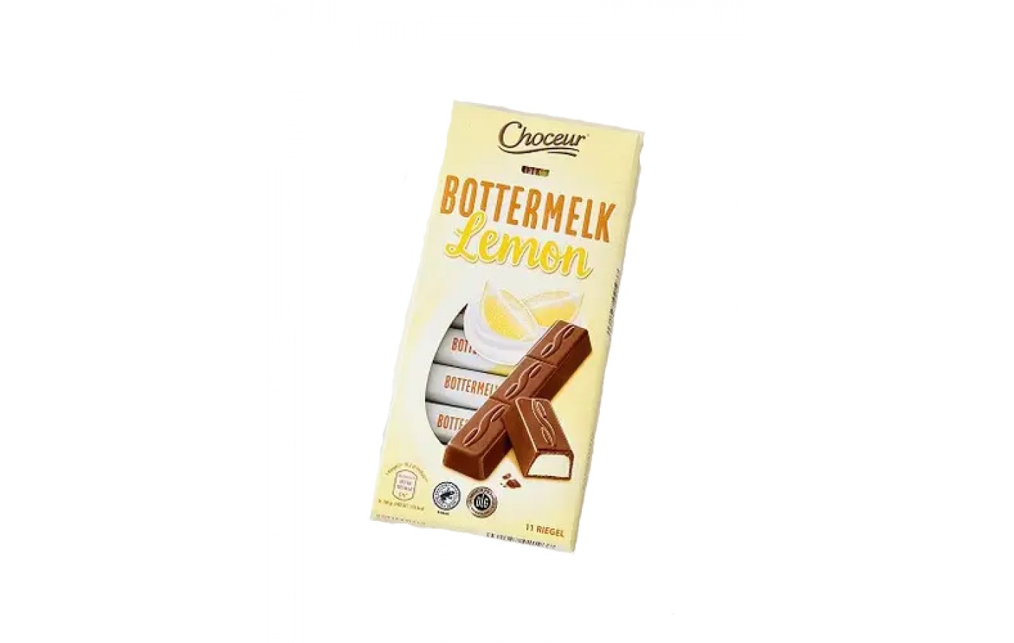 Шоколад молочний з лимонно-вершковим кремом Choceur Bottermelk Lemon 200г Німеччина