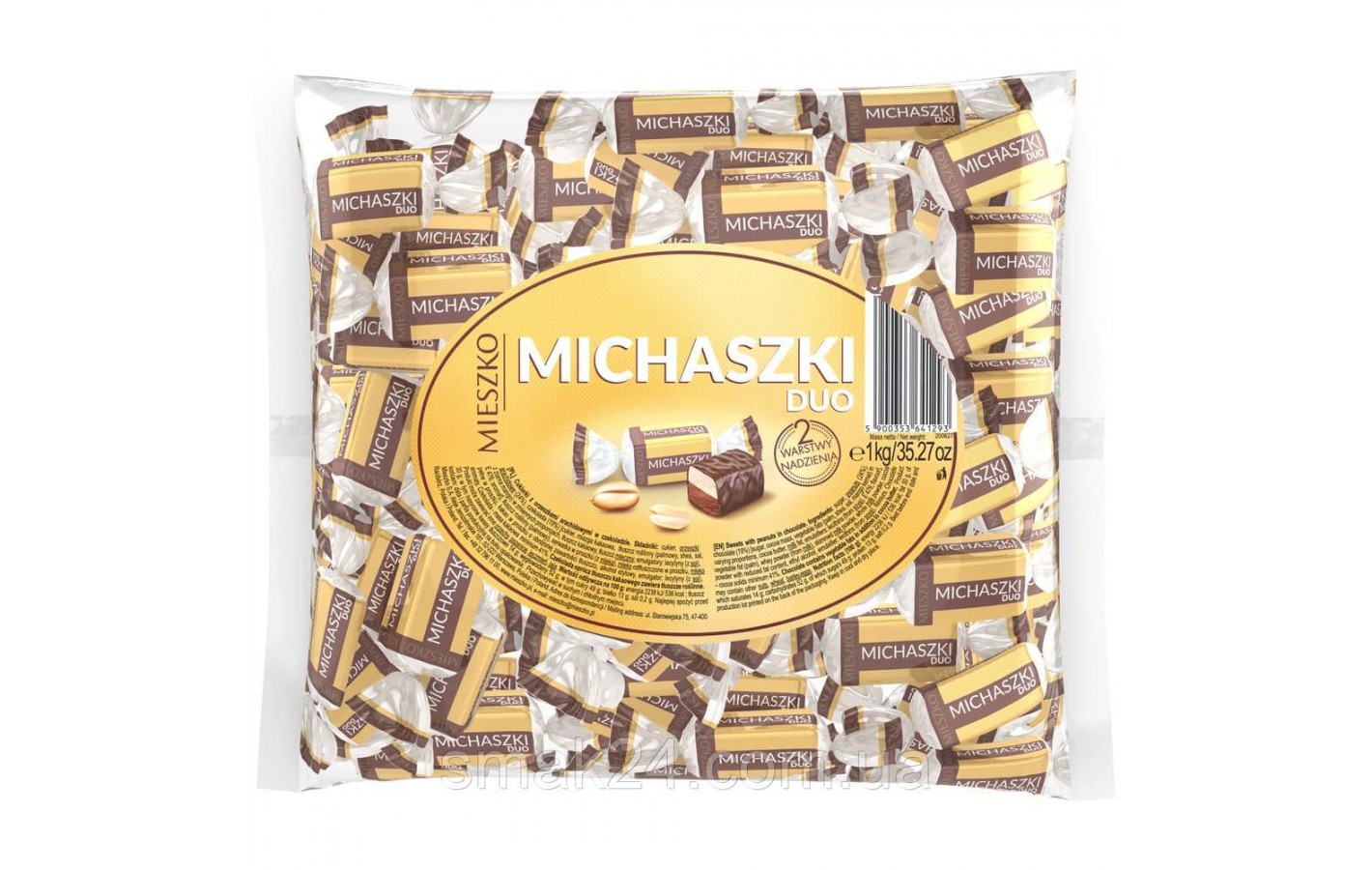 Цукерки шоколадні з арахісом Дует Mieszko Michaszki Duo 1кг Польща