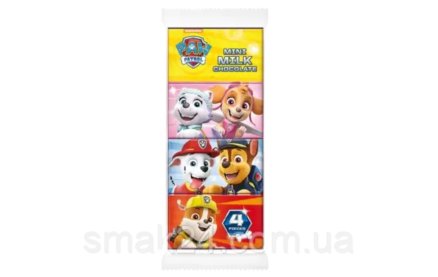 Набор мини-шоколада Щенячий Патруль Mini Milk Chocolate Paw Patrol (4х20г) 80г Польша