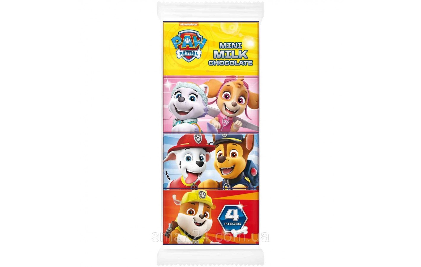 Набір мінішоколаду Щенячий Патруль Mini Milk Chocolate Paw Patrol (4х20г) 80 г Польща