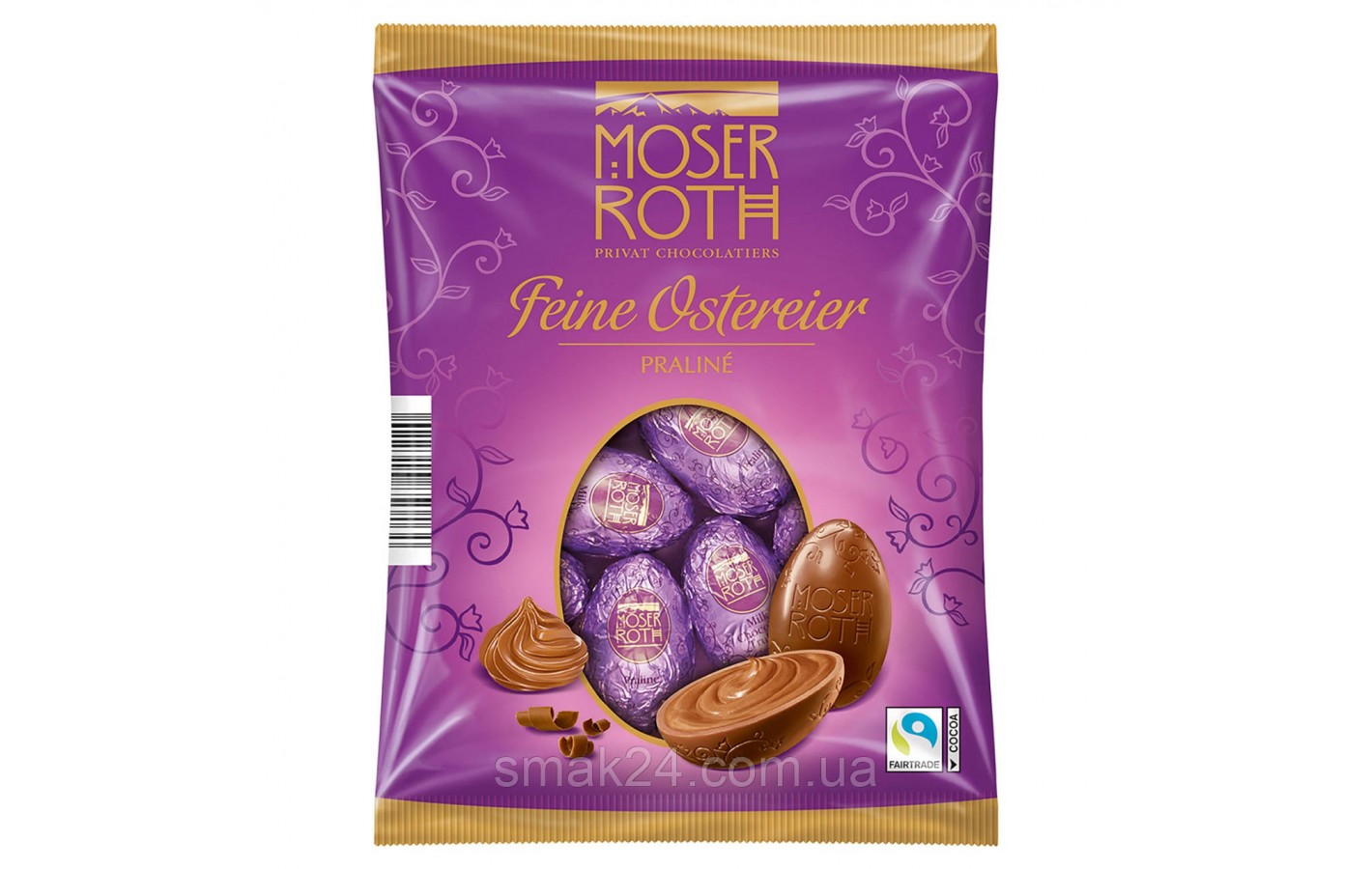 Шоколадні яйця із пралиною Moser Roth Feine Ostereier Praline 150г Німеччина
