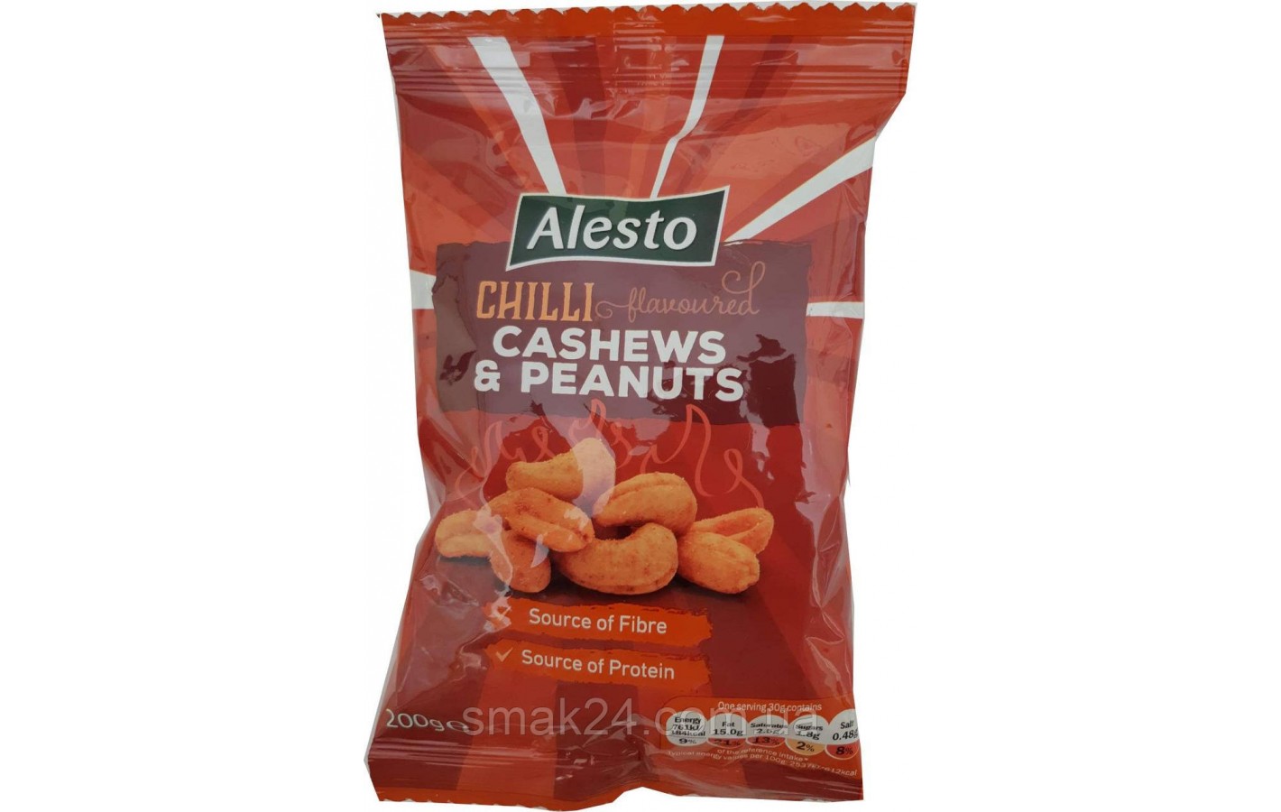 Горіховий мікс кешью та арахісу з перцем чилі Alesto Mieszanka z papryczka chilli 200г Польща