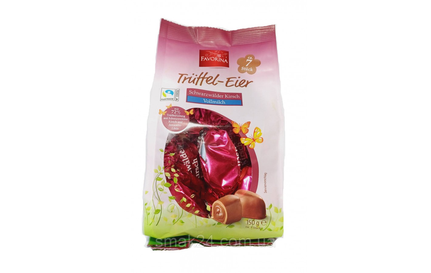 Трюфельні яйця Шварцвальдська вишня Favorina Truffel-Eier Schwarzwalder Kirsch 150г Німеччина