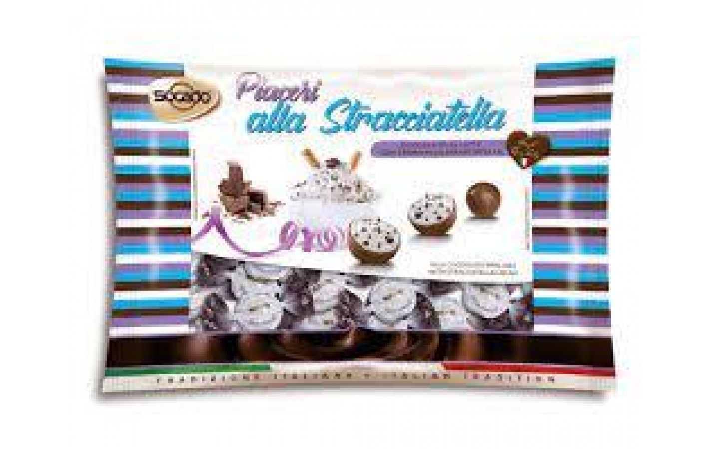 Конфеты шоколадные со сливочным кремом и шоколадной крошкой Socado Piaceri alla Stracciatella 1кг Италия