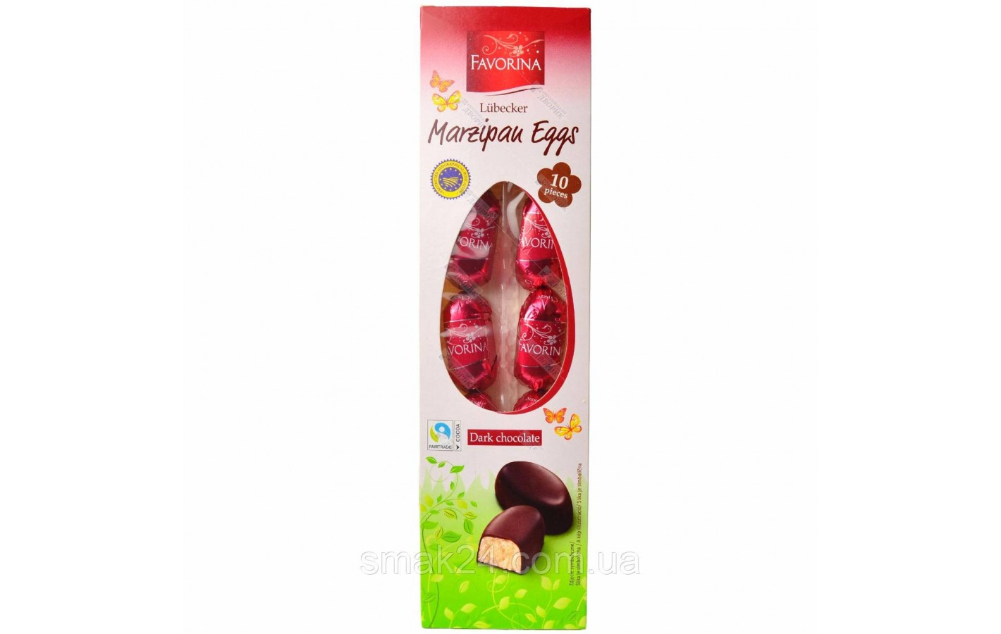 Марципанові яйця в чорному шоколаді (конфети) Favorina Edel-Marzipan Eier Zartbitter 125 г Німеччина