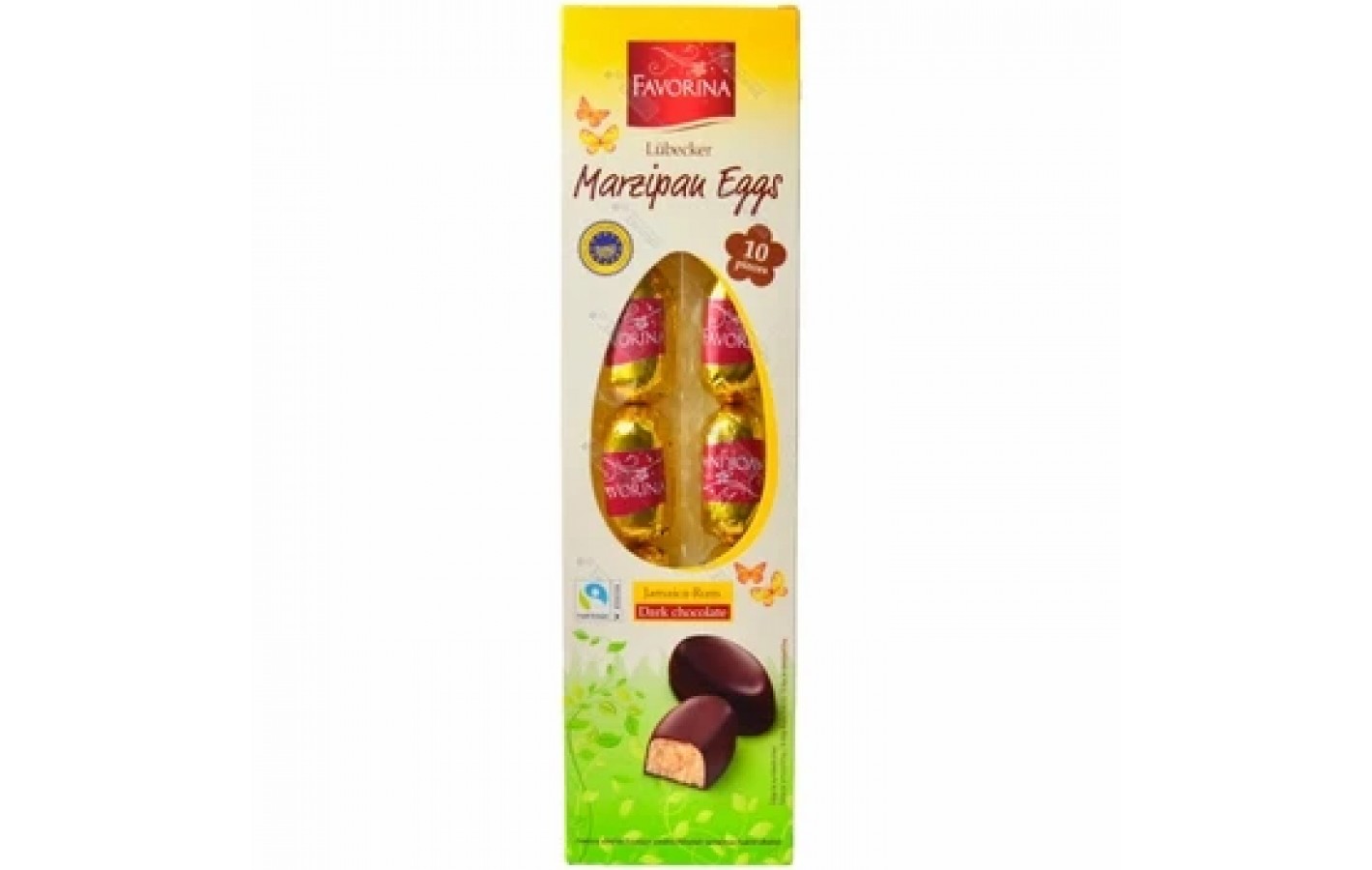 Марципанові яйця з ром у чорному шоколаді (конфети) Favorina Edel-Marzipan Eier Jamaica Rum 125 г Німеччина