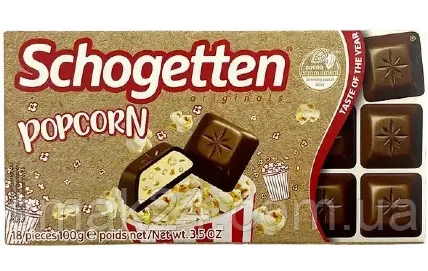 Шоколад молочний Попкорн Schogetten Popcorn 100 г Німеччина