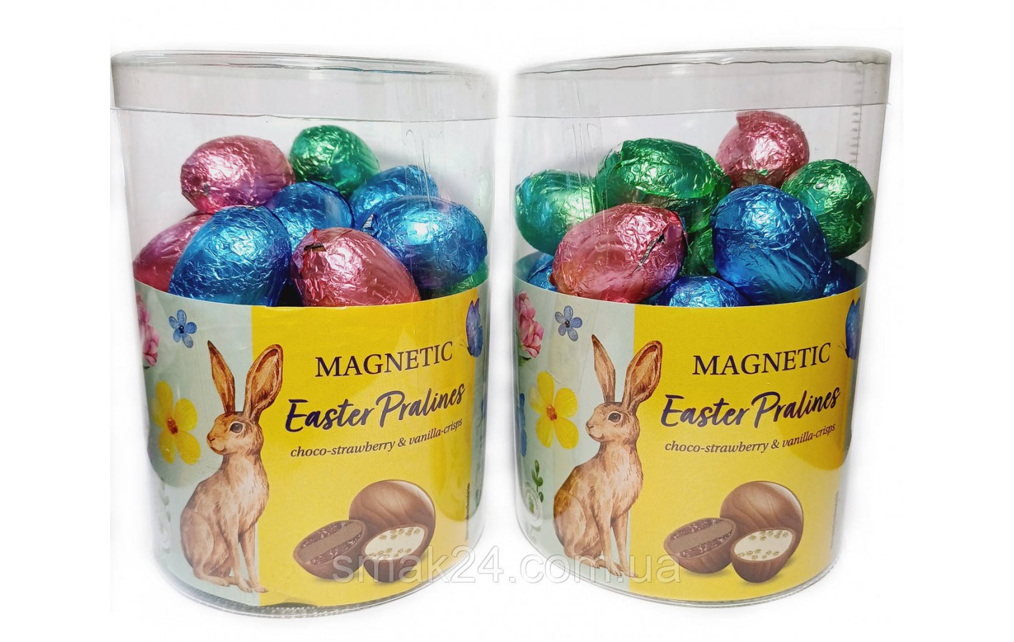 Шоколадные яйца Ассорти с начинкой Magnetic Easter Pralines choco-strawberry&vanilla-crisps 410г Польша