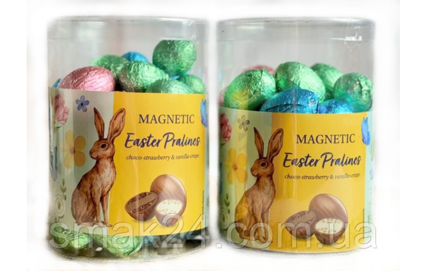 Шоколадные яйца Ассорти с начинкой Magnetic Easter Pralines choco-strawberry&vanilla-crisps 410г Польша