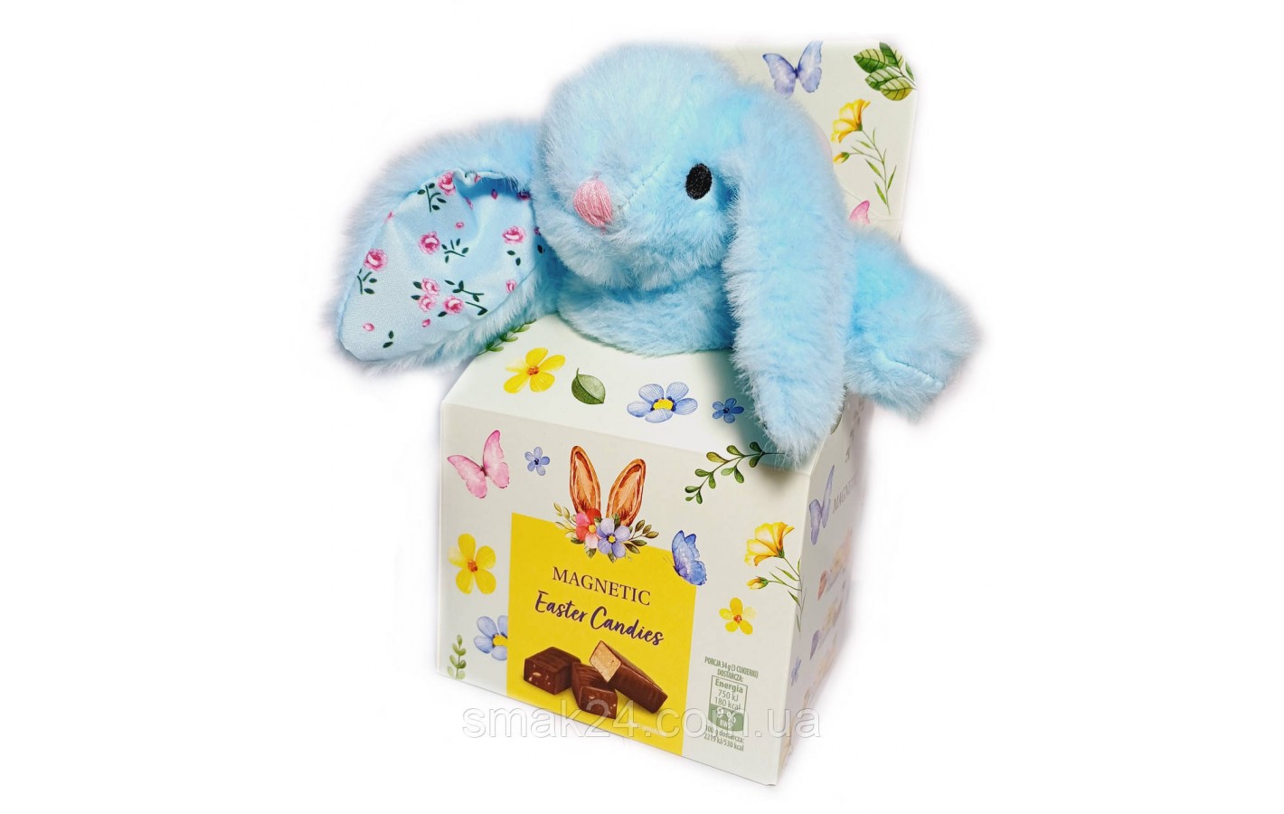 Подарунковий набір Іграшка Зайчик+Асорті щоколодних цукерок 90г Magnetic Easter Candies Польща