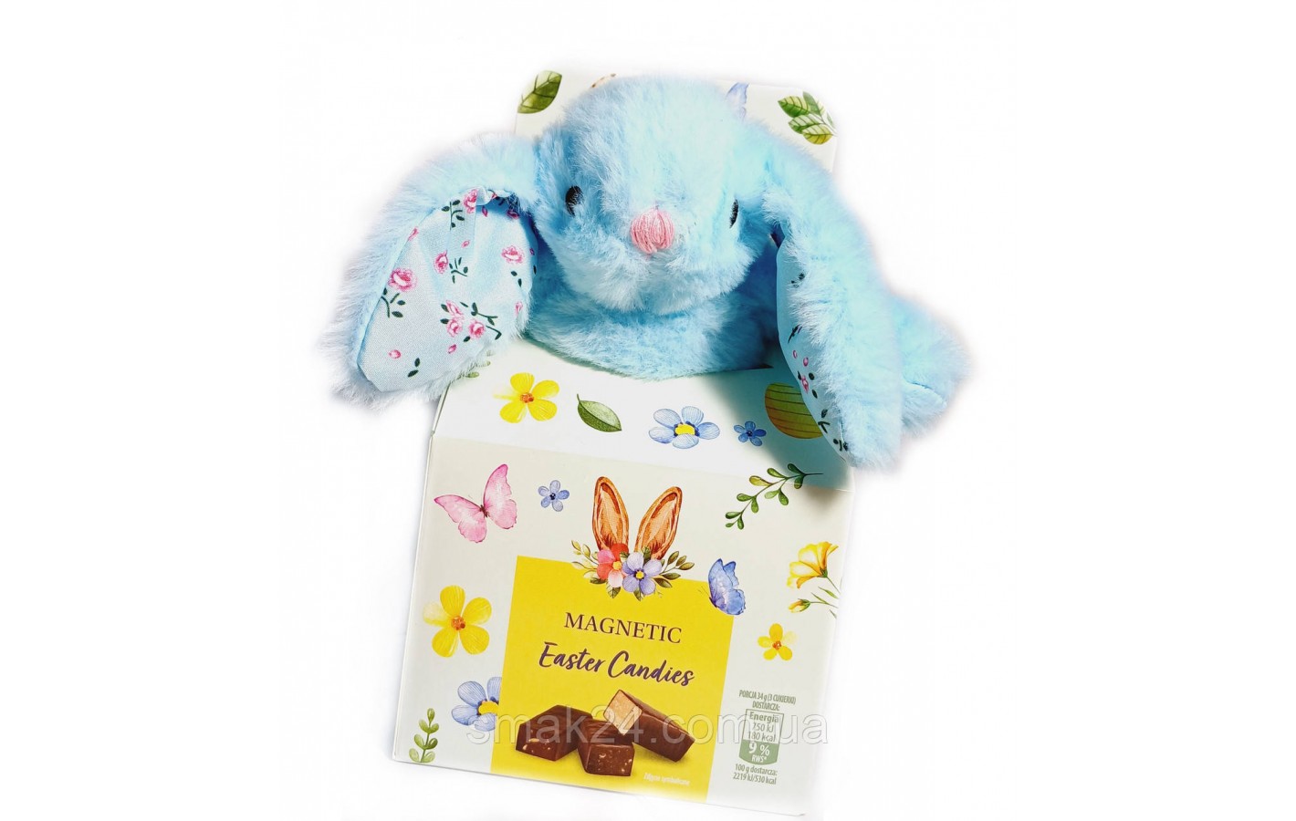 Подарунковий набір Іграшка Зайчик+Асорті щоколодних цукерок 90г Magnetic Easter Candies Польща