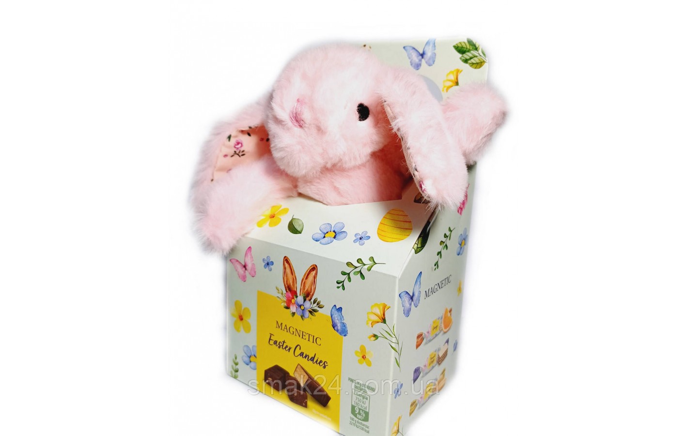 Подарунковий набір Іграшка Зайчик+Асорті щоколодних цукерок 90г Magnetic Easter Candies Польща
