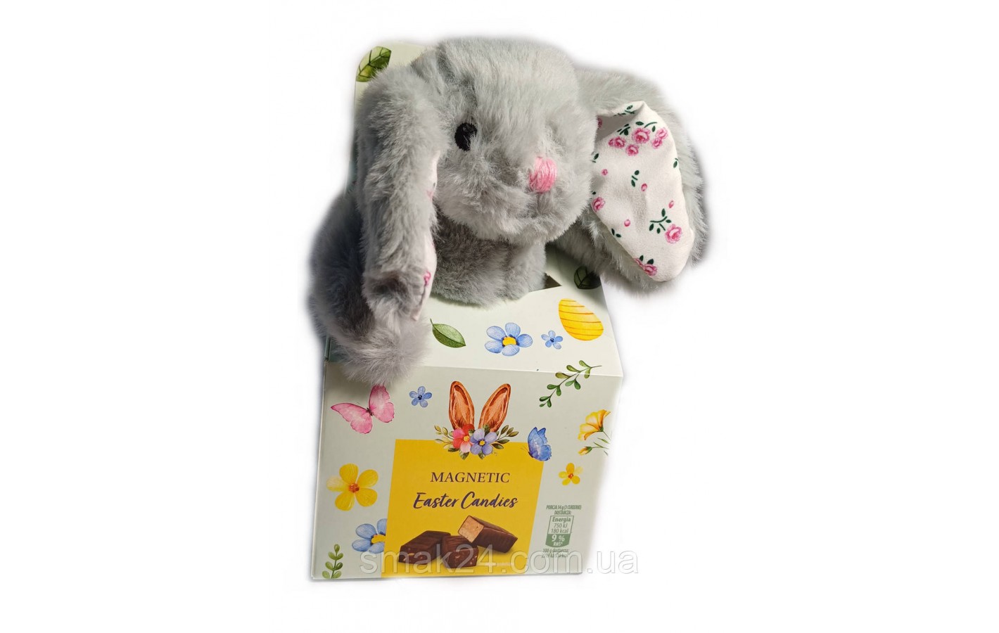 Подарунковий набір Іграшка Зайчик+Асорті щоколодних цукерок 90г Magnetic Easter Candies Польща