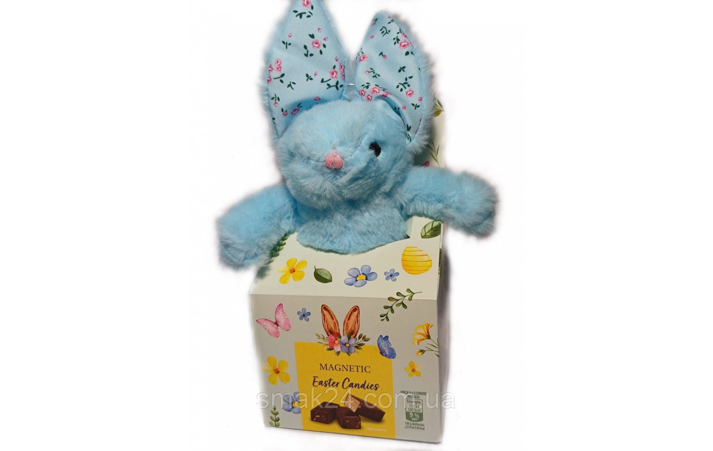 Подарунковий набір Іграшка Зайчик+Асорті щоколодних цукерок 90г Magnetic Easter Candies Польща