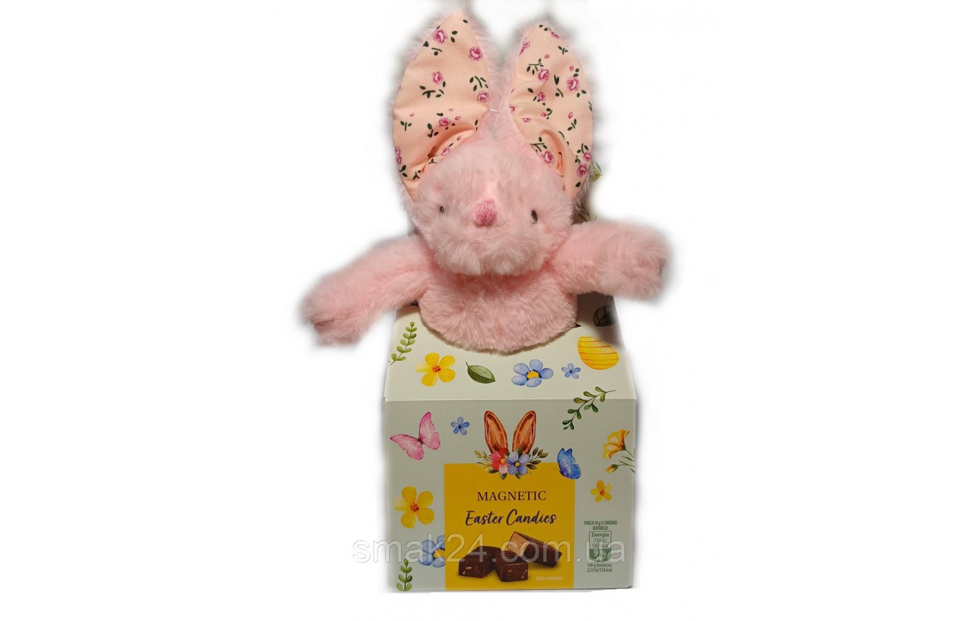 Подарунковий набір Іграшка Зайчик+Асорті щоколодних цукерок 90г Magnetic Easter Candies Польща
