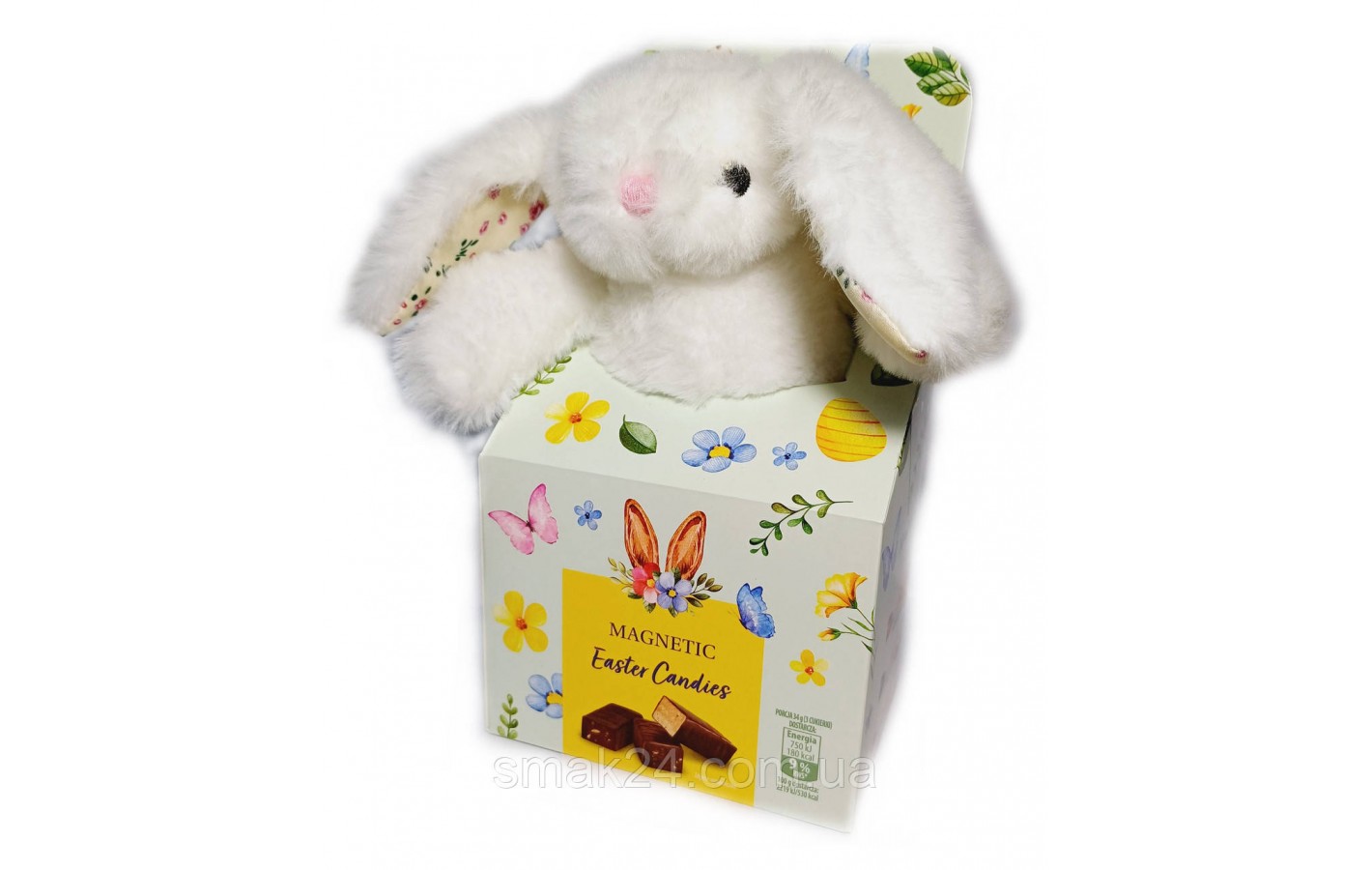 Подарунковий набір Іграшка Зайчик+Асорті щоколодних цукерок 90г Magnetic Easter Candies Польща