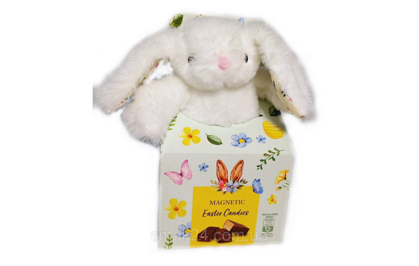 Подарунковий набір Іграшка Зайчик+Асорті щоколодних цукерок 90г Magnetic Easter Candies Польща