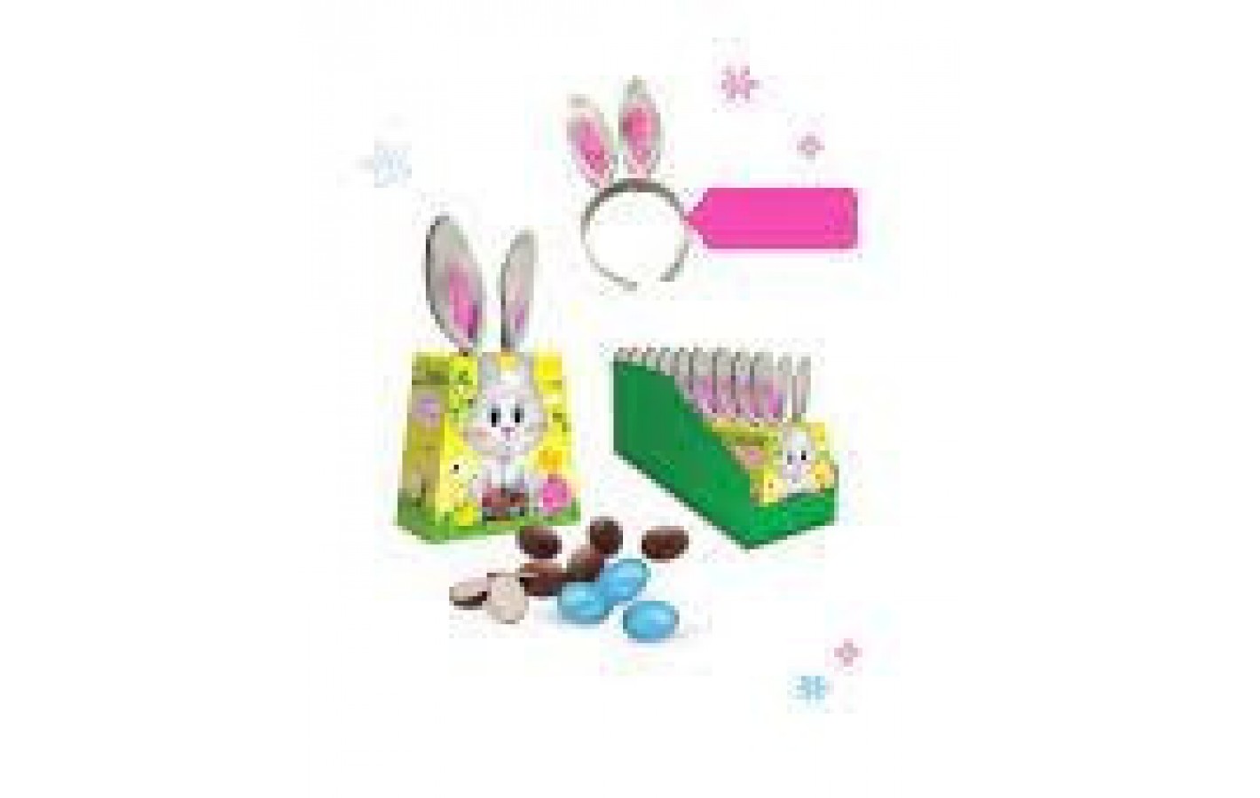 Подарочный набор Ушки Зайки+Шоколадные конфеты с молочным кремом 100г Easter Sweets With Bunny Ears Польша