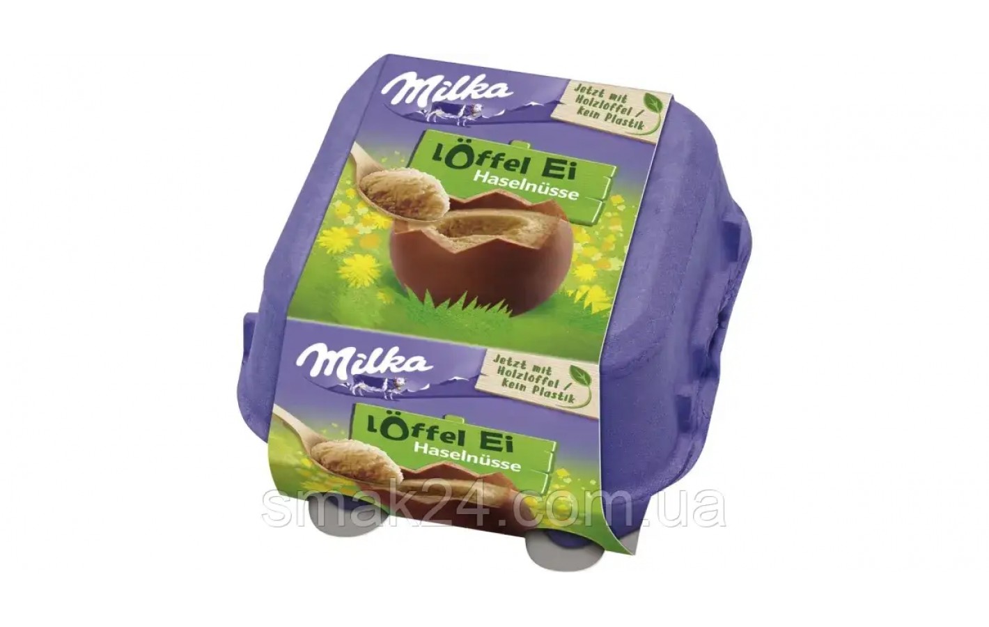 Шоколадні яйця з горіховим кремом Milka Loffel Ei Haselnusse (4x34г) 136г Швейцарія