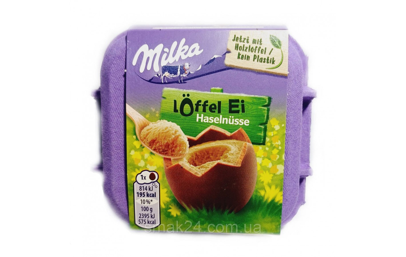 Шоколадні яйця з горіховим кремом Milka Loffel Ei Haselnusse (4x34г) 136г Швейцарія