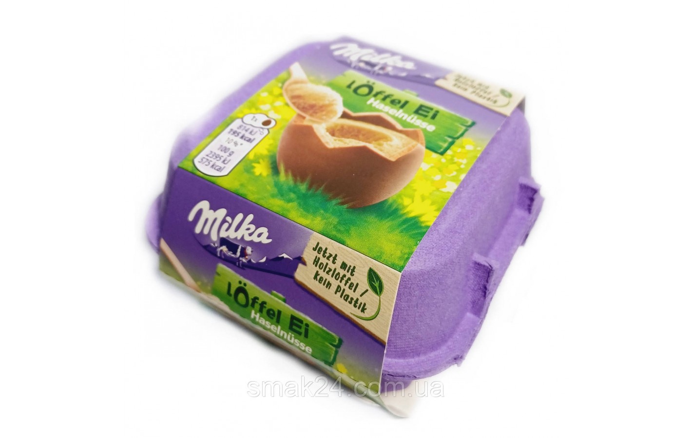 Шоколадні яйця з горіховим кремом Milka Loffel Ei Haselnusse (4x34г) 136г Швейцарія