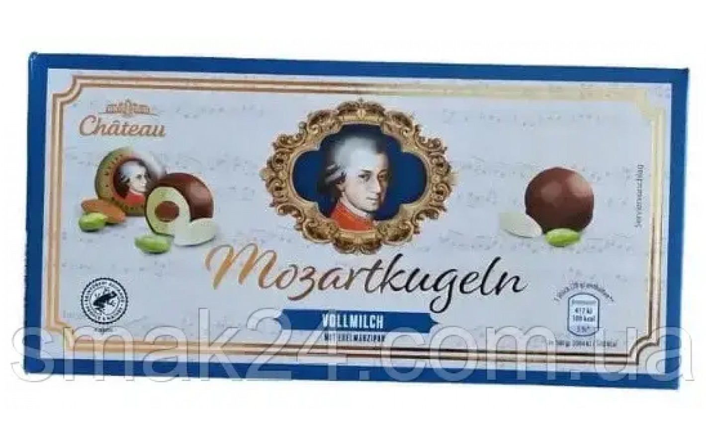 Цукерки марципанові з фісташкою у молочному шоколаді Chateau Mozartkugeln 200г Німеччина