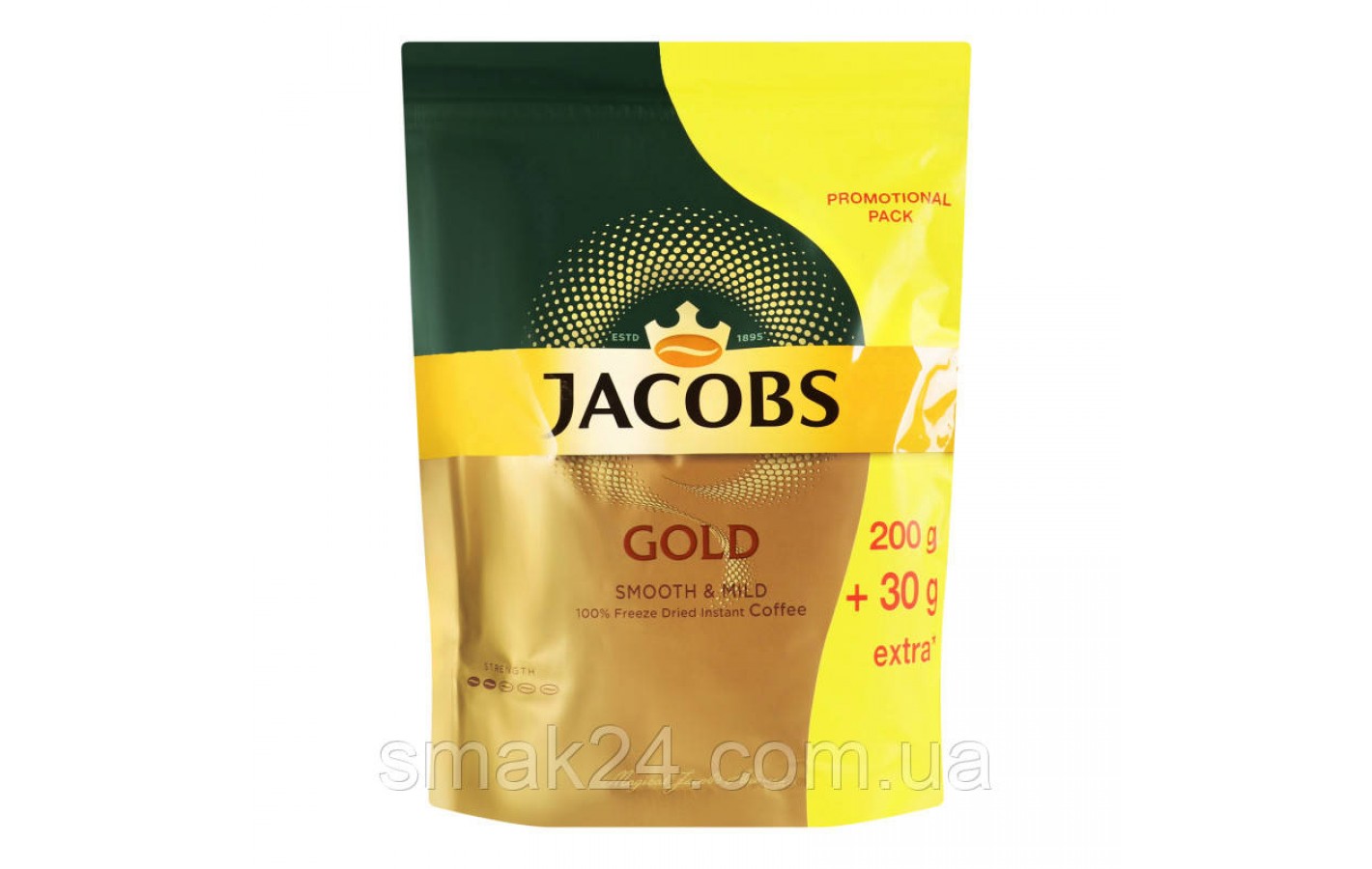 Кофе растворимый натуральный сублимированный Jacobs Gold Smooth&Mild 230г Германия