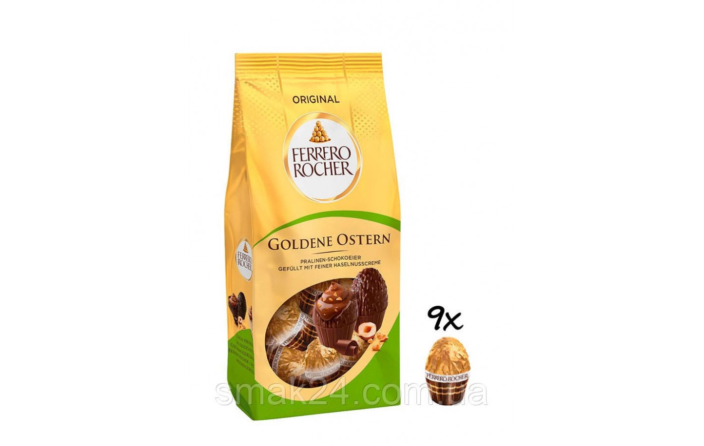 Шоколадні яйця Ferrero Rocher Golden Ostern 90г (9 шт) Італія