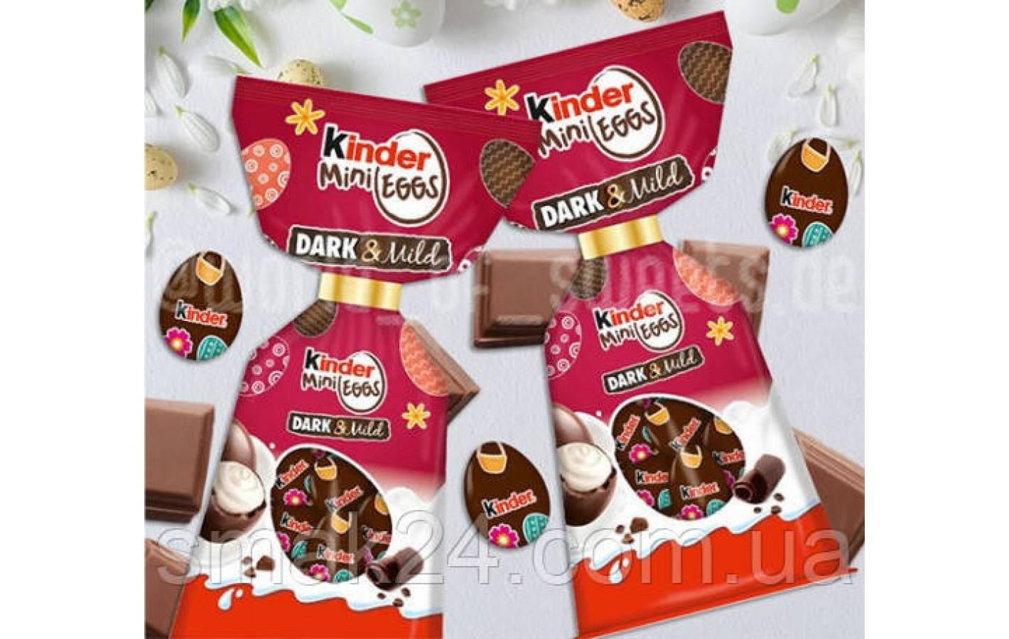Шоколадні міні-яйця Kinder Mini Eggs Dark&Mild 85г (15шт) Італія