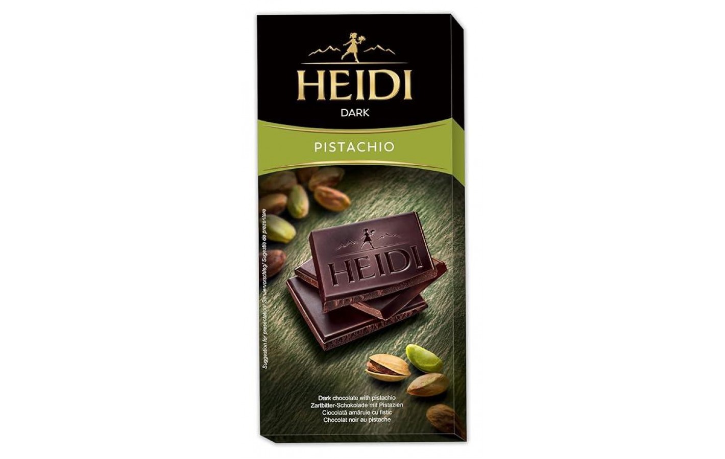 Шоколад темный с фисташками 50% какао Heidi Dark Pistachio 80г Румыния