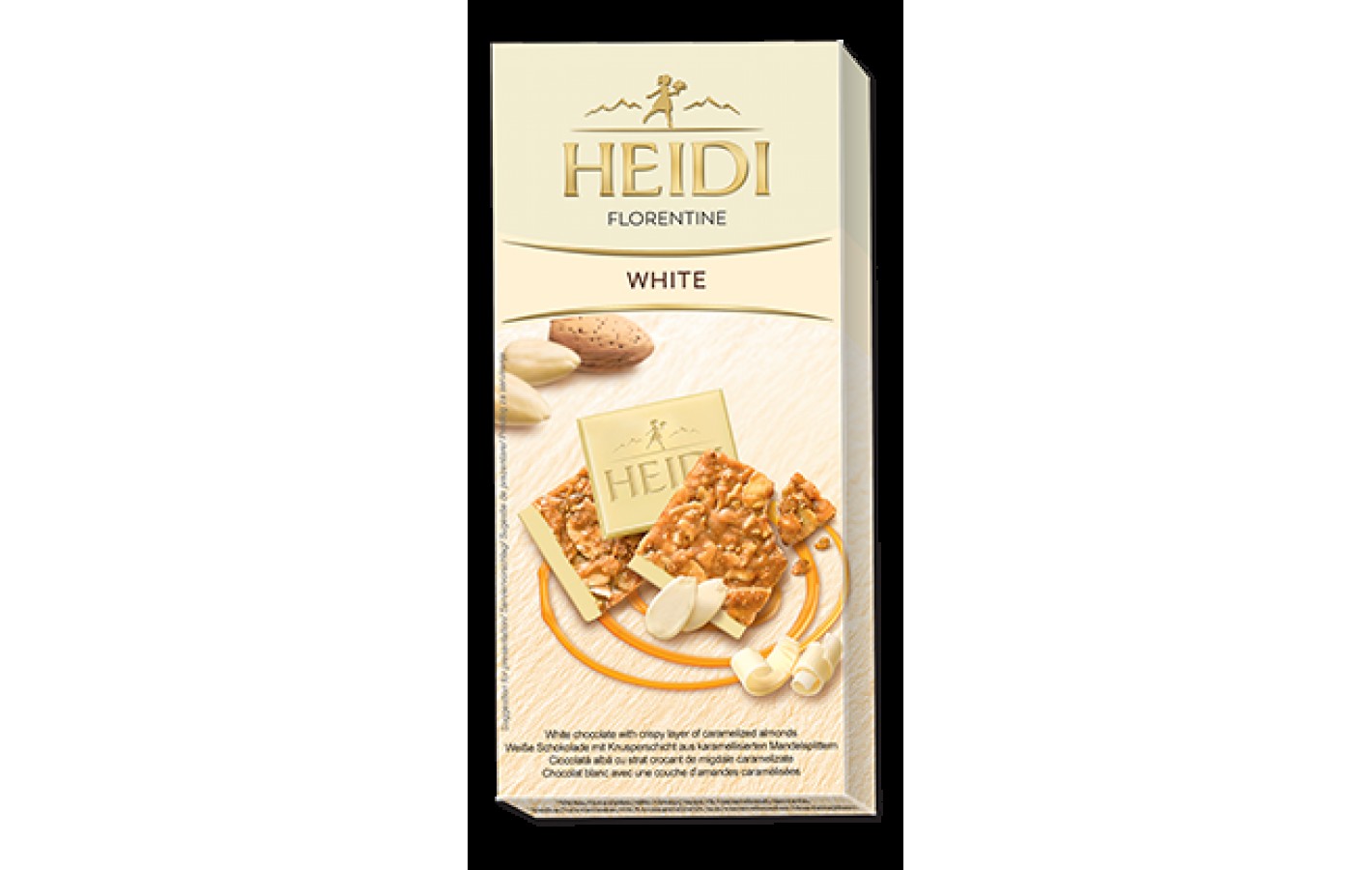 Шоколад белый с карамелизированным слоем миндаля Heidi Florentine White 100г Румыния