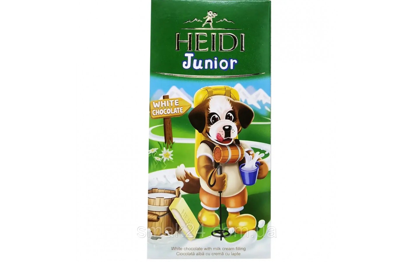 Шоколад белый с молочным кремом Heidi Junior White Chocolate 90г Румыния